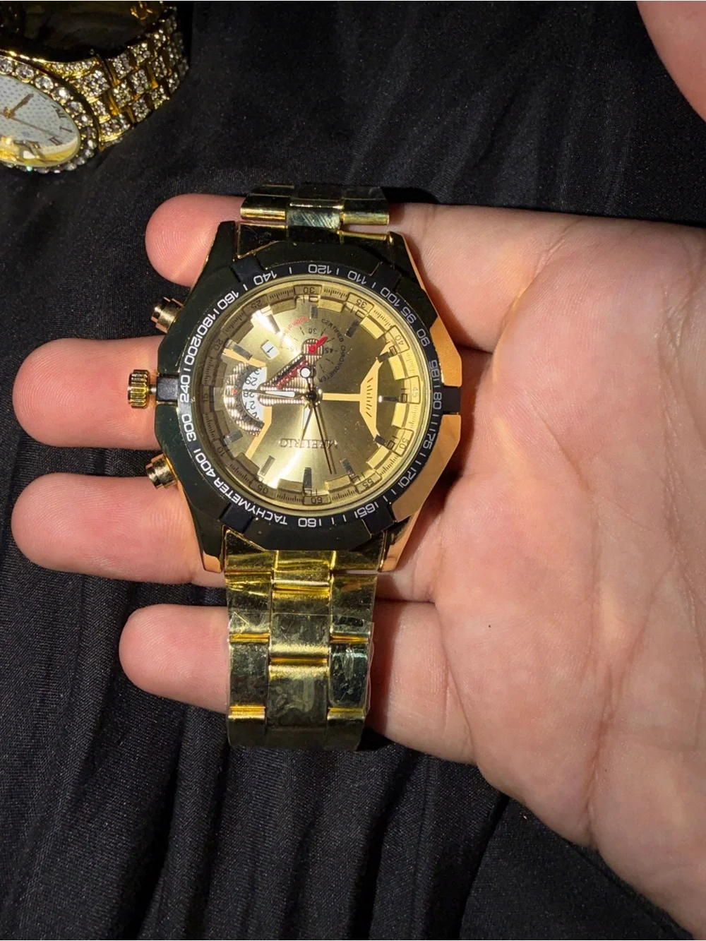 Gold Tone Men's Chronograph Watch - Unbranded